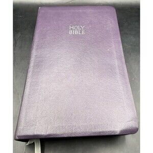 Thomas Nelson KJV Holy Bible Purple Leatherlike 2011 Red Letter Ribbon Notes